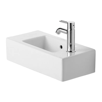 Маленькая (мини) раковина Duravit Vero 50 х 25 см, отверстие для смесителя слева (0703500009) фото 1 Aquada.com.ua