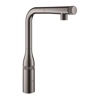 Змішувач для кухні GROHE Essence SmartControl з висувним L-подібним виливом, графіт глянець (31615A00)