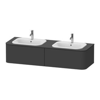 Тумбочка для подвесной консоли Duravit Happy D.2 Plus 160 х 55 см, графит суперматовый (HP4956B8080) фото 1 Aquada.com.ua