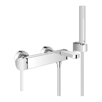 Смеситель для ванны Grohe Plus (цвет - хром), с душевым гарнитуром (33547003) фото 1 Aquada.com.ua