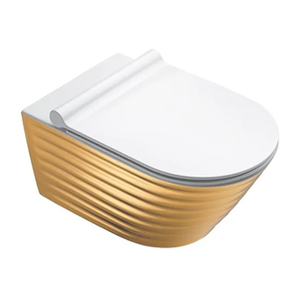 Унитаз подвесной Newflush (безободковый) Catalano Gold & Silver с сиденьем Soft Close (1VS55RZEBO+5SCSTP000) фото 1 Aquada.com.ua