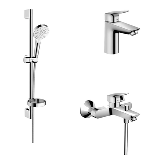 Набор смесителей для ванны 3-в-1 Hansgrohe Logis/Crometta Vario (цвет - хром) (20200008) фото 1 Aquada.com.ua