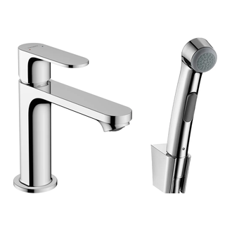 Змішувач для умивальника Hansgrohe Rebris S 110 з гігієнічною лійкою, Chrome (72215000)