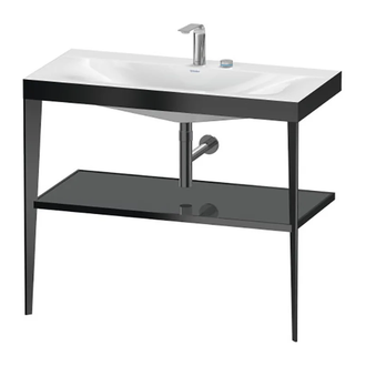 Металлическая консоль с раковиной c-bonded Duravit XViu 100 х 48 х h85 см, чёрный матовый/серый (XV4716EB289) фото 1 Aquada.com.ua