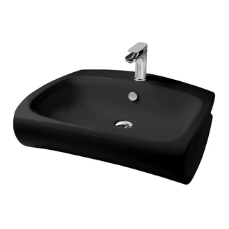 ARTCERAM Раковина подвесная Art Ceram Hi-line 65 х 51,5 см, черный глянцевый (HIL004 03;00) фото 1 Aquada.com.ua