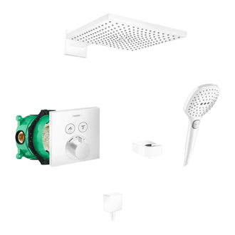 Душевая система скрытого монтажа с термостатом Hansgrohe (цвет - белый матовый) (15763700+01800180+26520700+28387700+26455700+28276700+26238700) фото 1 Aquada.com.ua