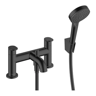 Смеситель на борт ванны Hansgrohe Vernis Blend (цвет - чёрный матовый), с душевым гарнитуром (71461670) фото 1 Aquada.com.ua