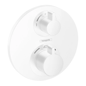 Термостат с запорным/переключающим вентилем Hansgrohe Ecostat S (цвет - белый матовый) (15758700) фото 1 Aquada.com.ua