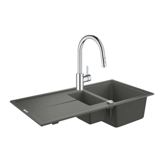 Набор Grohe мойка кухонная K400 31642AT0 + смеситель Eurosmart Cosmopolitan 31481001 (31642AT031481001)