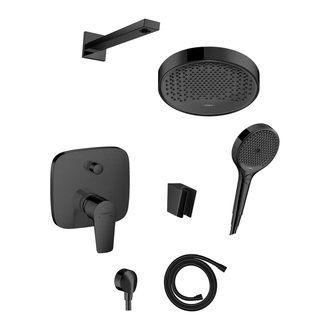 Душевая система скрытого монтажа Hansgrohe Rainfinity / Talis E (цвет - чёрный матовый) (27694670+26228670+26864670+71745670+28276670+27454670+28331670) фото 1 Aquada.com.ua