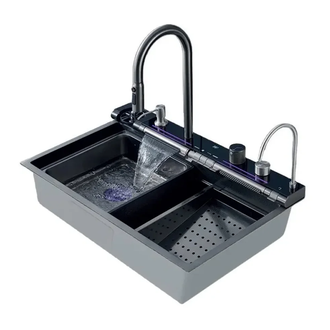Мийка Zerix ZH7546-SET-04 з змішувачем, Nano-Black (ZM5578)