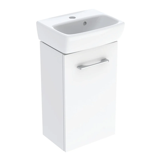 Комплект умивальника Geberit Selnova Square з шафкою, одні двері: B=36см, H=65.2см, T=28см, білий (502.742.00.1)