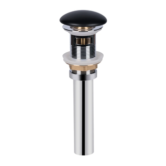 Донный клапан для раковины Qtap PU03O 70х70х227.5 Matt black с переливом (QT066PU03OMB)