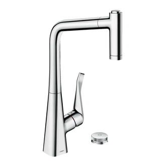 Смеситель для кухни Hansgrohe Metris Select 320 2jet, sBox (цвет - хром), с вытяжным душем (73806000) фото 1 Aquada.com.ua