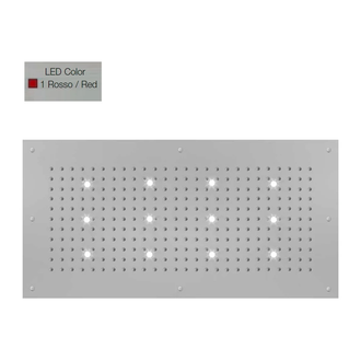 Верхній душ BOSSINI DREAM-XL RECTANGULAR, 12LED (червоний), для підвісної стелі 100x50сm, хром (WI0382000030116)