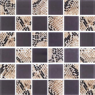 КОТТО КЕРАМІКА Мозаїка скляна GMP 0848038 С2 print 38/ral 7039 300x300 (кубик 4,8х4,8) Кераміка Лео УКРАЇНА