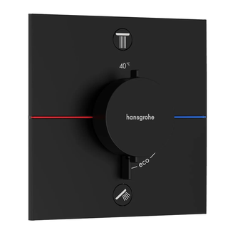 Термостат на 2 потребителя со встроенной защитной комбинацией EN 1717 Hansgrohe ShowerSelect Comfort E (цвет - чёрный матовый) 15578670