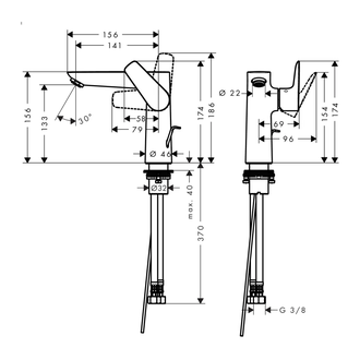 HANSGROHE Смеситель для раковины, однорычажный, хром Talis E 150 (71754000) фото 2 Aquada.com.ua