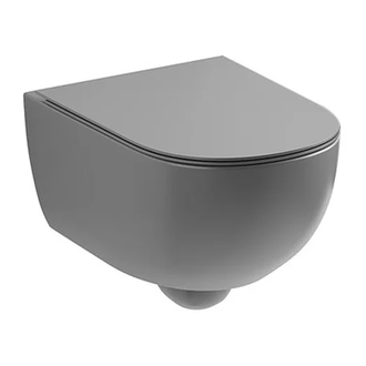 Унітаз підвісний Nic Design Pin 55х37 см безободковий, сірий матовий (003709047)