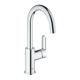 Смеситель для раковины Grohe Bau Edge (цвет - хром), с донным клапаном (23093000) фото 1 Aquada.com.ua