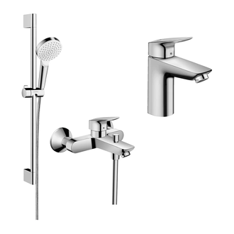 Набор смесителей для ванны 3-в-1 Hansgrohe Logis 100/Crometta (цвет - хром/белый) (10002019) фото 1 Aquada.com.ua