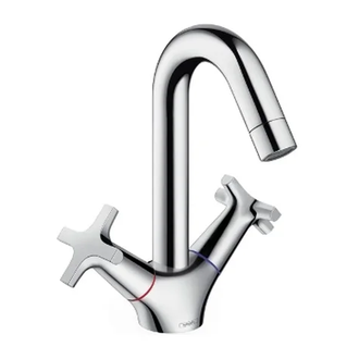 Смеситель для раковины, двухвентильный Hansgrohe Logis (цвет - хром) (71271000) фото 1 Aquada.com.ua