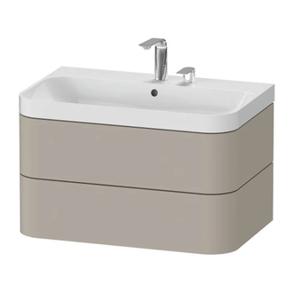 Тумба подвесная с раковиной c-shaped Duravit Happy D.2 Plus 77,5 х 49 см, серо-коричневый шелковисто-матовый лак (HP4347E6060) фото 1 Aquada.com.ua