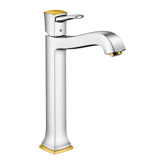 Смеситель для раковины 260, однорычажный Hansgrohe Metropol Classic (цвет - хром/золото), с донным клапаном (31303090) фото 1 Aquada.com.ua