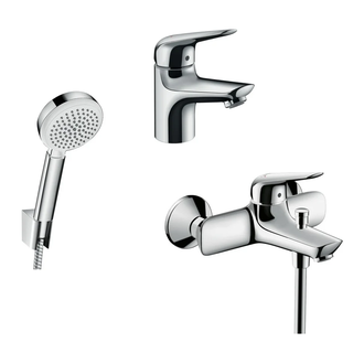 Набор смесителей для ванны 3-в-1 Hansgrohe Novus 70 (цвет - хром) (710242663) фото 1 Aquada.com.ua