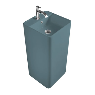 Nic-Design Умивальник окремо стоячий Nic Design Semplice 40х40х85 см з отвором під змішувач, злив у стіну, Polvere матовий (001371057)