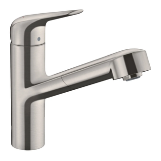 Кухонный смеситель 150, с вытяжным изливом, 1jet Hansgrohe Focus M42 (цвет - сталь) 71814800