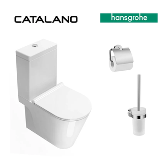 Унитаз моноблок Catalano Zero (ободковый) + аксессуары Hansgrohe Logis (1MPZN00+1CMSZ00+5SCSTP000 +41722000+41723000) фото 1 Aquada.com.ua