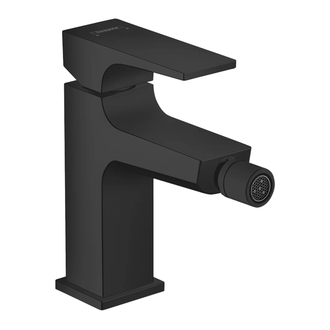 Смеситель для биде Hansgrohe Metropol (цвет - чёрный матовый), с донным клапаном Push-Open (32520670) фото 1 Aquada.com.ua