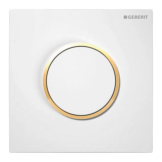 Кнопка для писсуара Geberit Sigma 10 (пластик белый глянцевый/золото) 116.015.KK.1