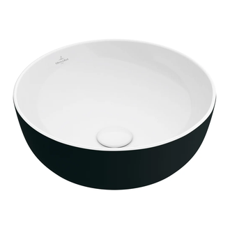 Раковина накладная на столешницу Villeroy & Boch Artis Ø 43 см, white/black (417943BCT8) фото 1 Aquada.com.ua