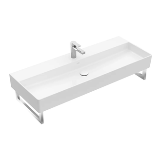 Раковина подвесная 120 х 47 см Villeroy & Boch Memento 2.0 (альпийский белый, с переливом) (4A22C501) фото 1 Aquada.com.ua