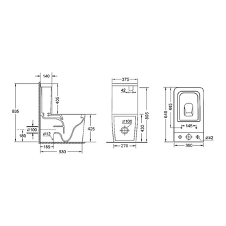 Унітаз-компакт Qtap Crow безобідковий з сідінням Soft-close QT05222170W (QT05222170W) фото 2 Aquada.com.ua