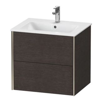 Тумба подвесная под раковину Duravit XViu 61 x 48 см, дуб тёмный брашированный (XV41250B172) фото 1 Aquada.com.ua