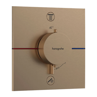 Термостат на 2 потребителя со встроенной защитной комбинацией EN 1717 Hansgrohe ShowerSelect Comfort E (цвет - шлифованная бронза) 15578140