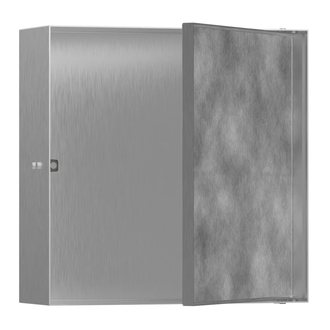 Ниша в стене с дверцей под плитку Hansgrohe XtraStoris Rock 30 х 30 х 10 см, матовая нержавеющая сталь (56085800) фото 1 Aquada.com.ua