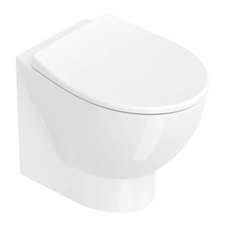 Унитаз напольный NewFlush (безободковый) Catalano Italy с сиденьем Soft Close, белый глянцевый (1VPECORIT00+5ITSTF00) фото 1 Aquada.com.ua