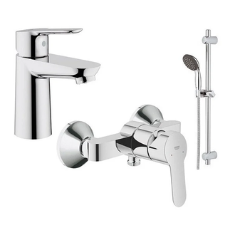 Набор смесителей для душа 3-в-1 Grohe BauEdge (цвет - хром) (123208) фото 1 Aquada.com.ua