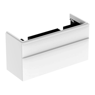 Тумба под двойную раковину Geberit Smyle Square 118,4 см, белый глянцевый (500.356.00.1)