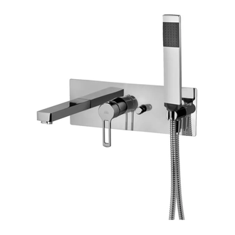 Смеситель для ванны Paffoni Ringo (цвет - хром), с душевым гарнитуром (RIN001CR) фото 1 Aquada.com.ua
