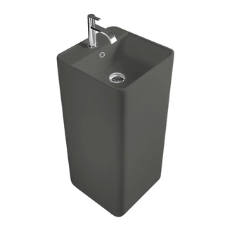Nic-Design Умивальник окремо стоячий Nic Design Semplice 40х40х85 см з отвором під змішувач, злив у стіну, Argilla матовий (001371052)