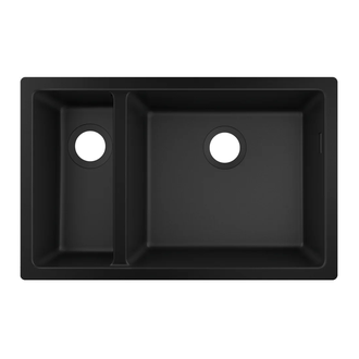 Встраиваемая кухонная мойка Hansgrohe S51 S510-U635 (цвет - чёрный графит) 180/450 (43433170) фото 1 Aquada.com.ua