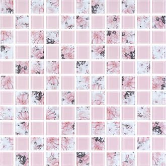 КОТТО КЕРАМІКА Мозаїка скляна GMP 0825008 С2 print 8/pink w 300x300 (кубик 2,5х2,5) Кераміка Лео УКРАЇНА