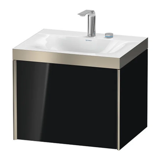 Тумба подвесная с раковиной c-bonded Duravit XViu 60 x 48 см, чёрный глянцевый (XV4609EB140P) фото 1 Aquada.com.ua