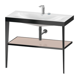 Металлическая консоль с раковиной c-bonded Duravit XViu 100 х 48 х h85 см, чёрный матовый/абрикосовый жемчуг (XV4716EB210) фото 1 Aquada.com.ua