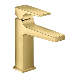 Смеситель для раковины Hansgrohe Metropol (цвет - полированное золото), с донным клапаном Push-Open (32507990) фото 1 Aquada.com.ua